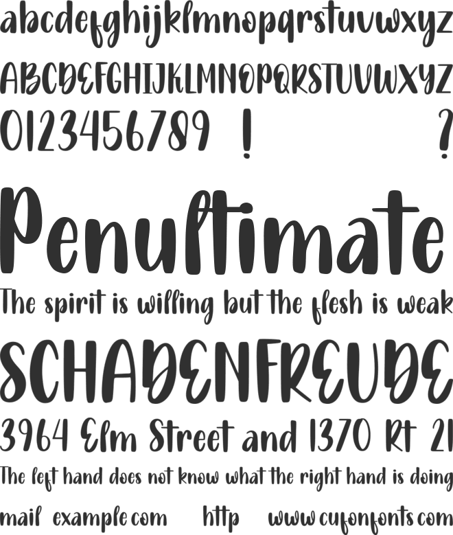 Jumping Unicorn font preview