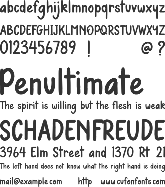 Kidsland Avenue font preview