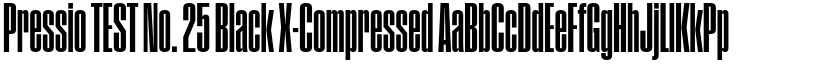 Pressio TEST No. 25 Black X-Compressed font