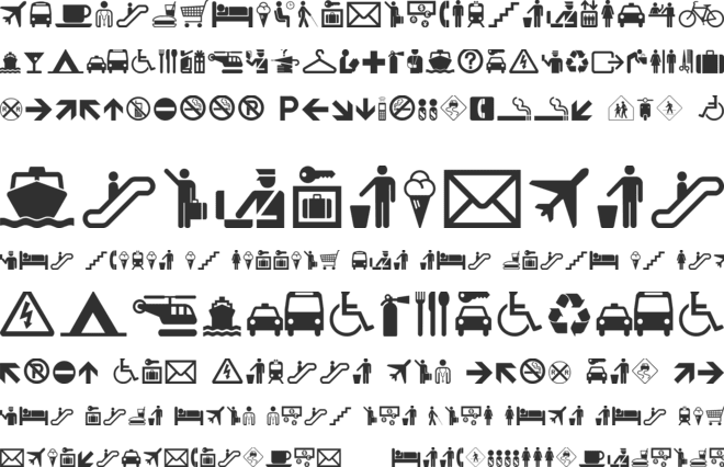 Travelcons font preview