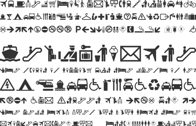 Travelcons font preview