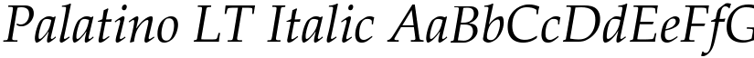 Palatino LT Italic font