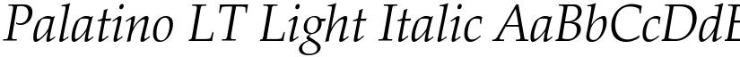 Palatino LT Light Italic font
