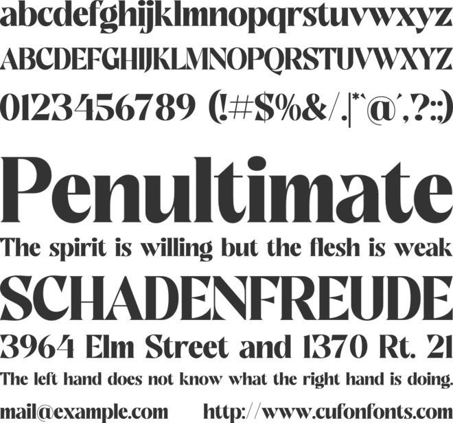 Gratina font preview