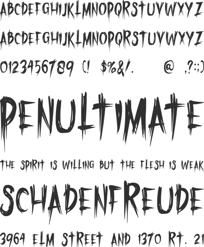Friday Terror font preview