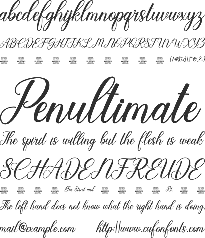 Garden Party PERSONAL USE font preview