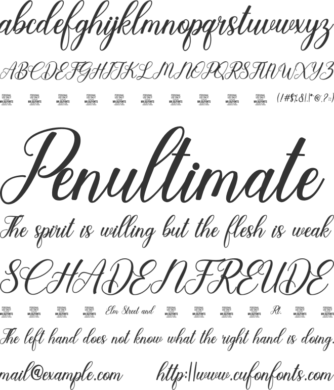 Garden Party PERSONAL USE font preview