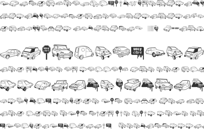 Ugly Cars font preview