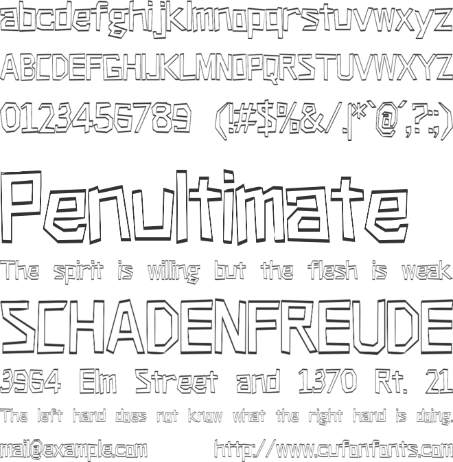 Vertigo ellipse font preview