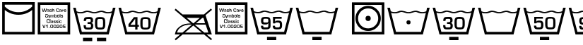 Wash Care Symbols Classic M54 font