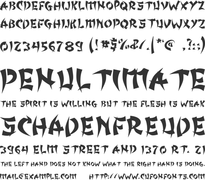 Henshin font preview