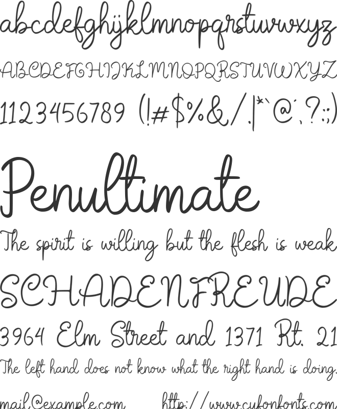 Mommy and Baby font preview