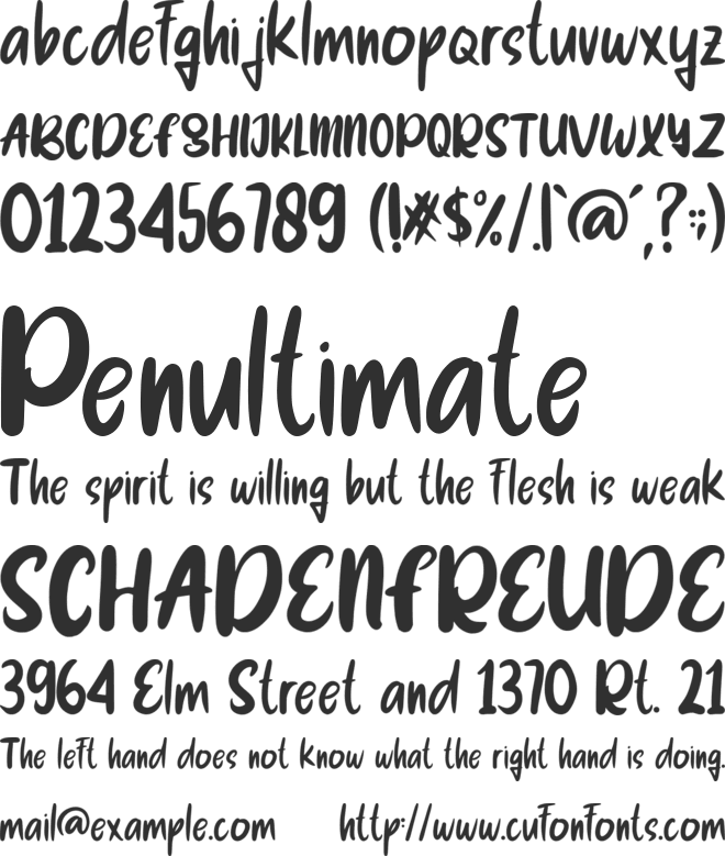 BRIGHT SMILE font preview