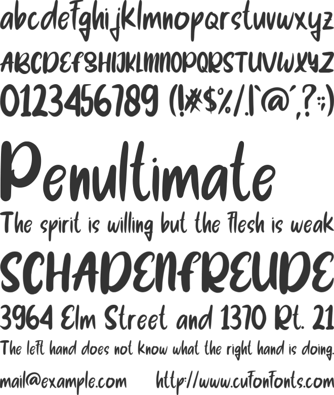BRIGHT SMILE font preview