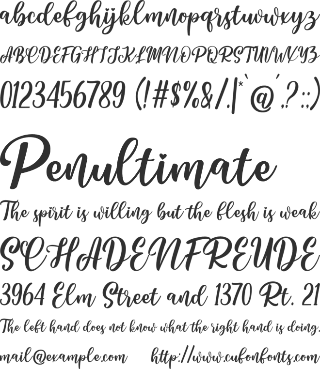 Hynata font preview