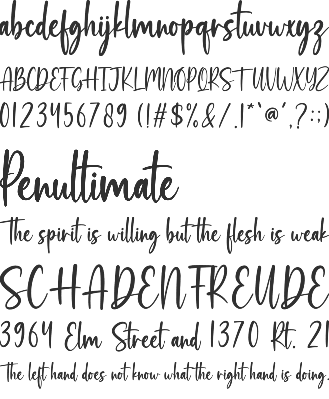 Moonflowers font preview