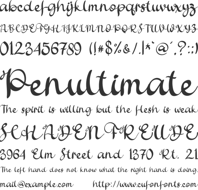 Father Sweety font preview