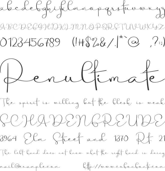 Pure Love font preview