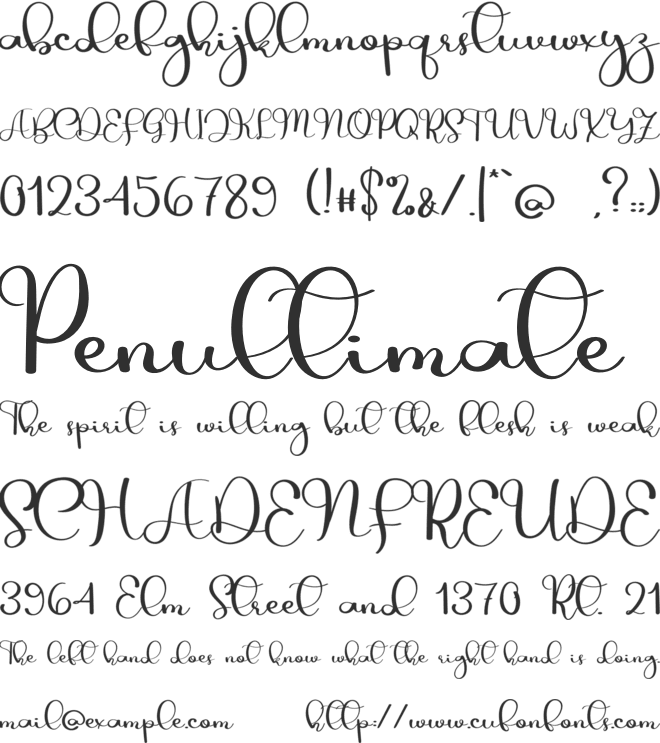 The Zombie font preview