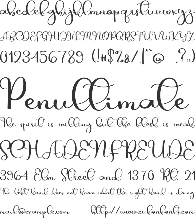 The Zombie font preview