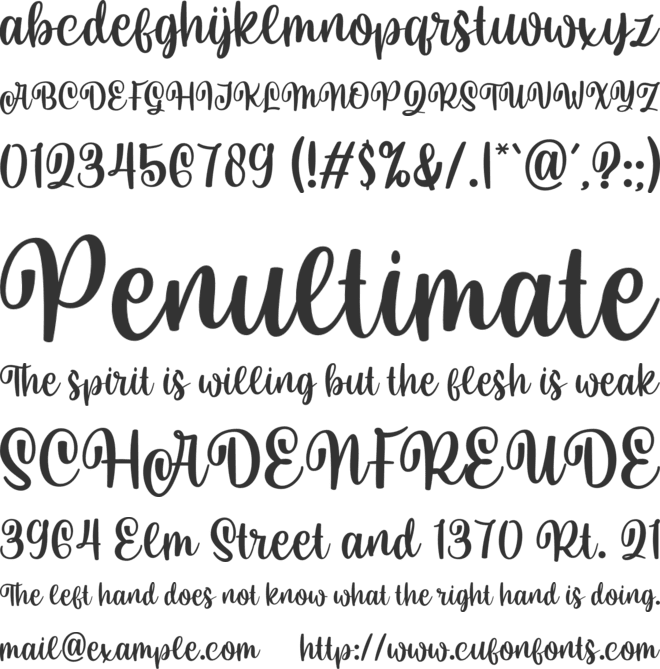 Mondera font preview