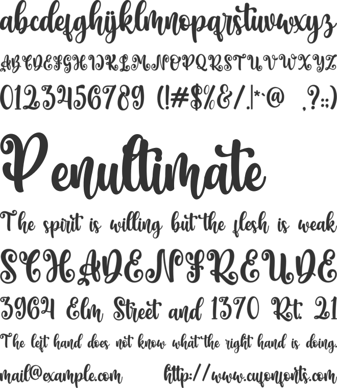 Monitha font preview