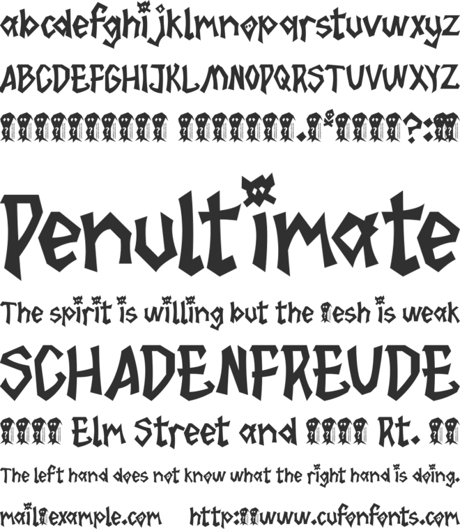 The Shadow Adventure font preview
