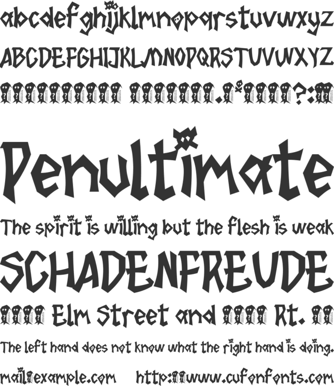 The Shadow Adventure font preview