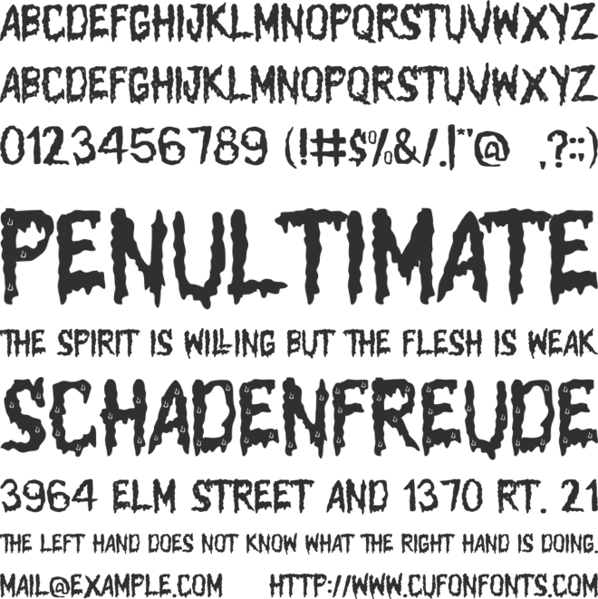 Halloween Slime (PERSONAL USE) font preview