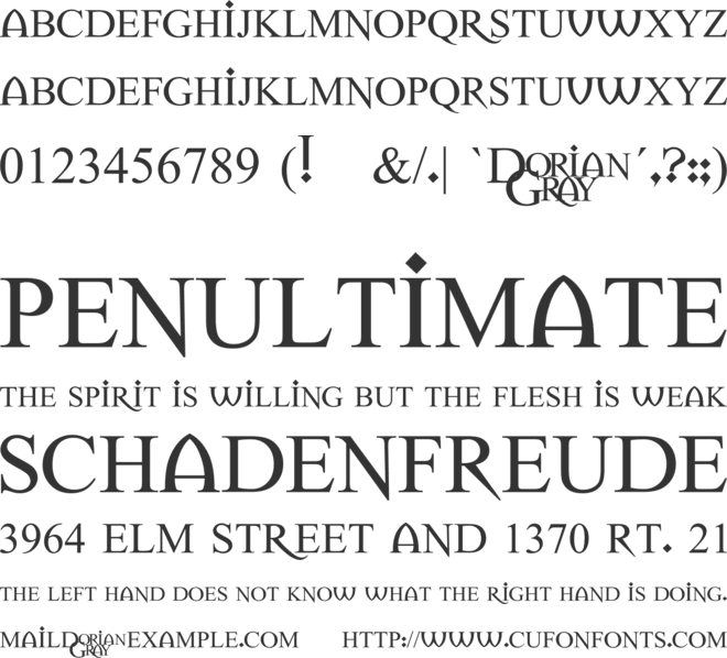 Dorian Gray font preview