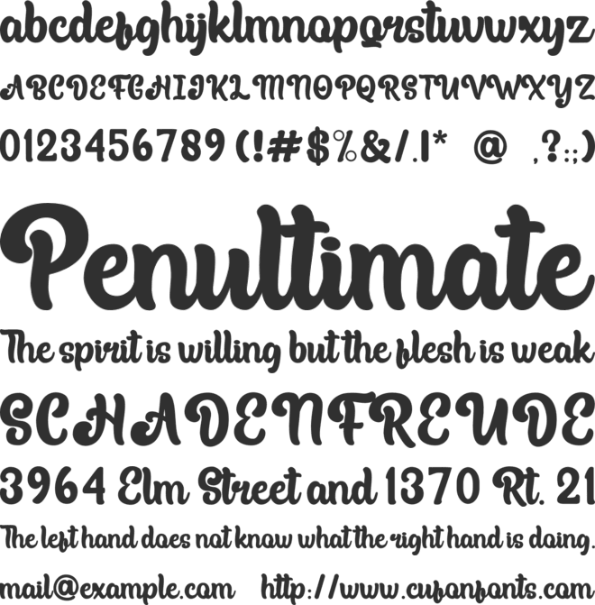 Anhay font preview