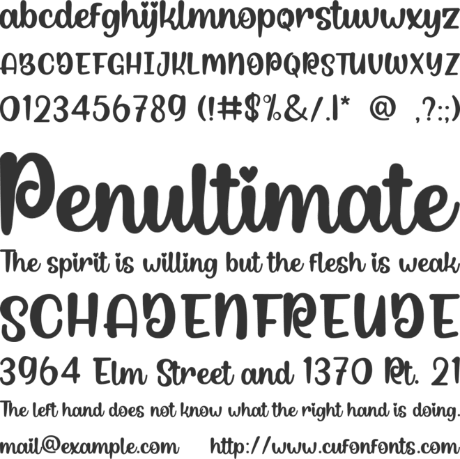 Soul Billani font preview