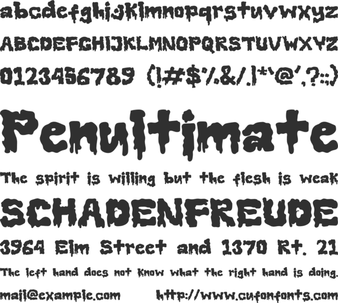 Slimespooky font preview