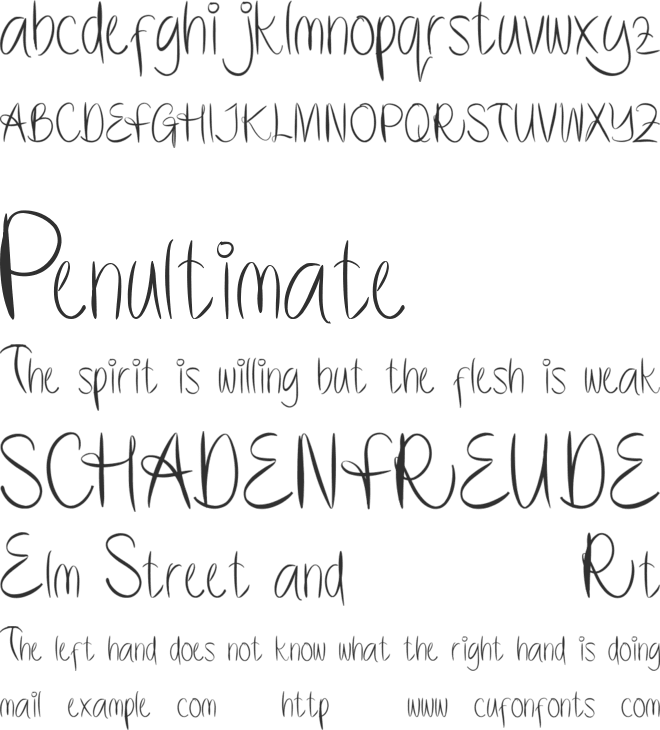 Softly Handwritten font preview
