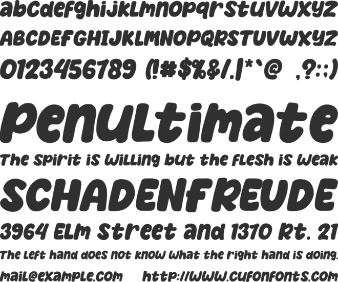 Bochild font preview