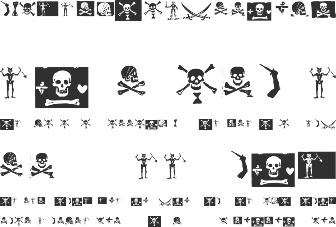 Pirates PW font preview