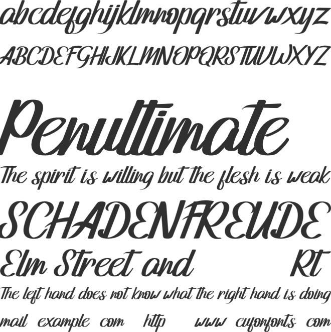 Manilla Personal Use font preview