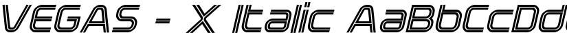 VEGAS - X Italic font
