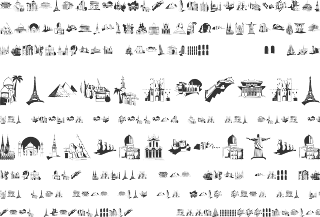 Famous Buildings font preview