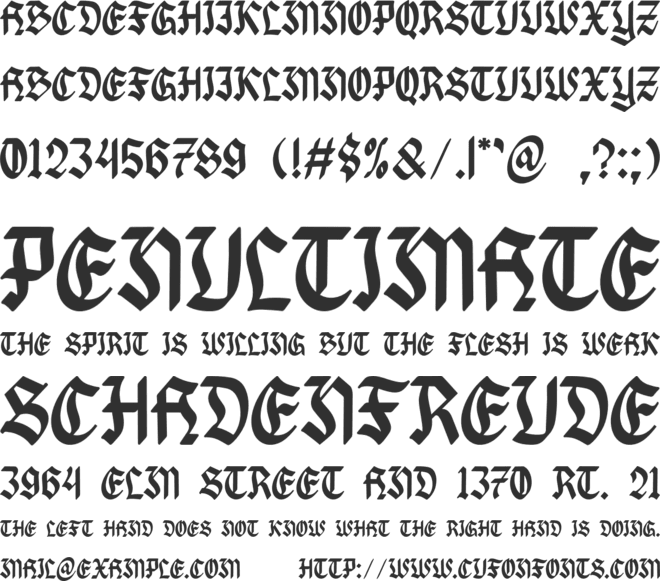 Swoxest font preview