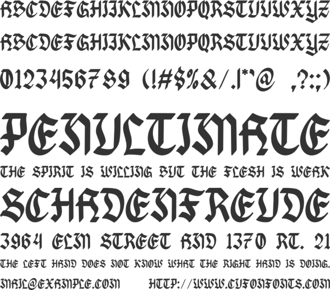 Swoxest font preview