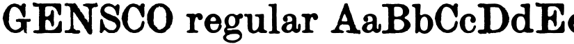 GENSCO regular font