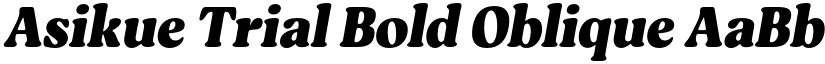 Asikue Trial Bold Oblique font