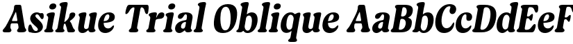 Asikue Trial Oblique font