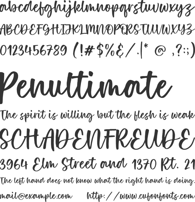 Cutie Angel font preview