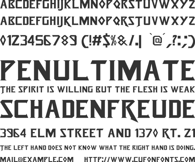 Thunderbolt font preview