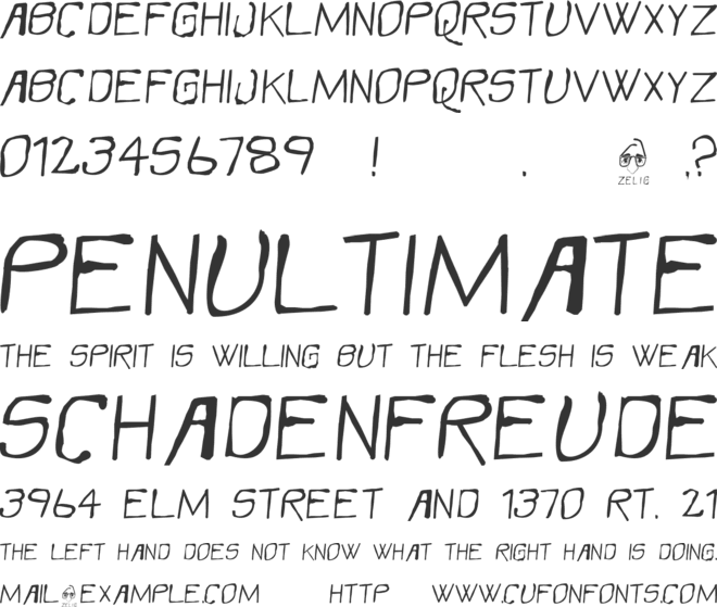 ZELIG font preview
