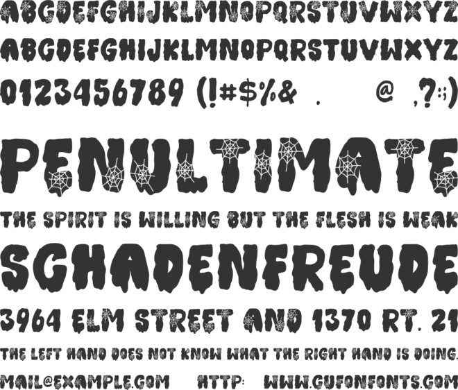 Halloween witches font preview