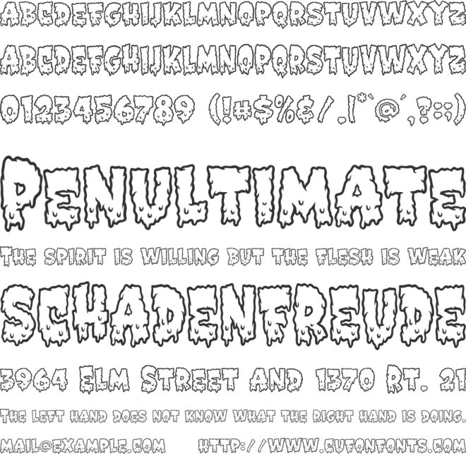 Dirty Zombie font preview