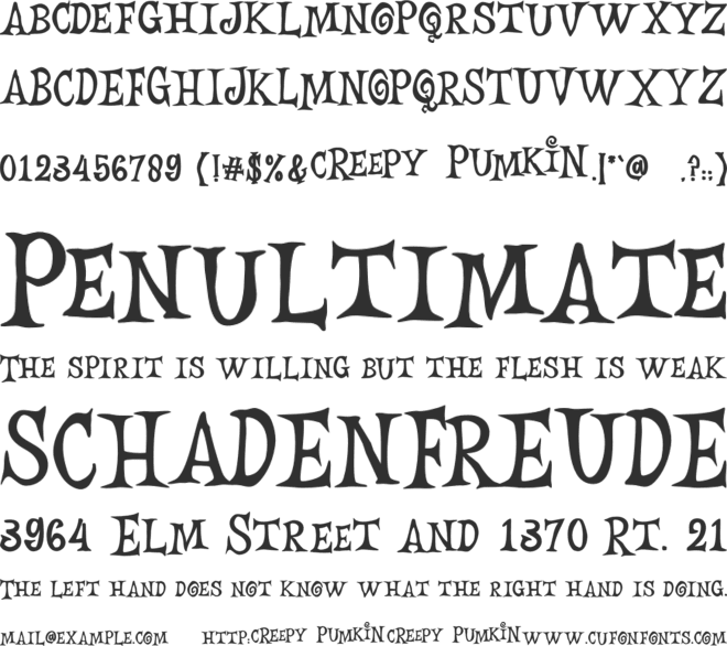 Creepy Pumkin font preview